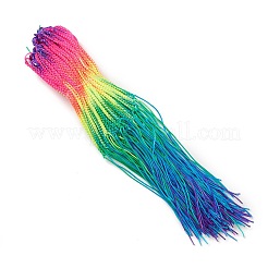 Fabrication de bracelets réglables tressés en polyester couleur arc-en-ciel pour femmes&nbsp;BJEW-F454-06