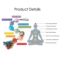 Ornement suspendu chakra rond plat&nbsp;AJEW-I059-04B