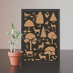 プラスチック再利用可能な描画絵画ステンシル テンプレート  ファブリック タイル 床 家具 木材の塗装用  長方形  鹿の模様  297x210mm&nbsp;DIY-WH0202-371