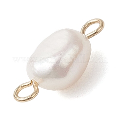 2 шт. 2-цветные подвески-соединители из натурального жемчуга «Картофельные звенья»&nbsp;PALLOY-JF04805