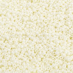 MIYUKIラウンドロカイユビーズ  日本製シードビーズ  (rr421) 不透明なクリーム光沢  8/0  3mm  穴：1mm  約422~455PCS /ボトル  10 G /ボトル&nbsp;SEED-JP0009-RR0421