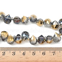 電気メッキガラスビーズセット  ティアドロップ  ゴールド  10~11x8mm  穴：1mm  約93個/連  62cm&nbsp;EGLA-D030-17Z