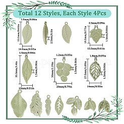 48pcs 12 Arten Legierungsanhänger&nbsp;FIND-SC0013-63