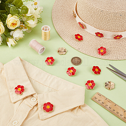 16 Stück Anstecknadel mit Blumenmuster aus Zinklegierung und Emaille für Rucksackkleidung&nbsp;JEWB-FG0001-76