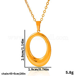 Овальные полые подвески из нержавеющей стали 304 для женщин&nbsp;EJ0171-2