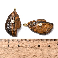 Natürliche Tigerauge geschnitzte Anhänger&nbsp;G-H357-05G-04
