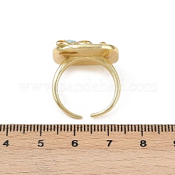 Латунные манжеты с оранжево-красной эмалью RJEW-C139-17D-G