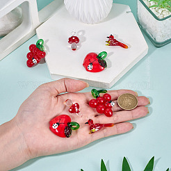 8pcs 4 Arten handgemachte Bunte Malerei-Anhänger&nbsp;LAMP-TA0002-33