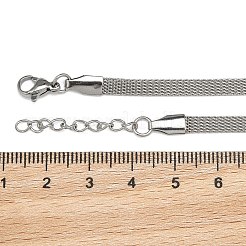 Устойчивые к потускнению сетевые цепи из нержавеющей стали/сетчатые браслеты браслеты&nbsp;BJEW-I274-13S