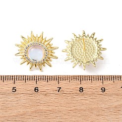 Серьги-гвоздики из прозрачного кубического циркония с микропаве из латуни.&nbsp;EJEW-K324-02G