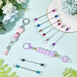 10 portachiavi con perline in lega di 10 colori per la creazione di gioielli fai da te&nbsp;FIND-SC0014-33
