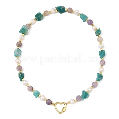 Collane di perline di amazzonite naturale grezza&nbsp;NJEW-JN06583-01