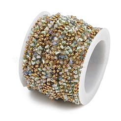 Цепочки из нержавеющей стали 304 ручной работы с бусинами CHS-P022-02G-02