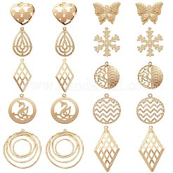 Colgantes de latón de estilo 20pcs 10&nbsp;KK-SZ0001-35G