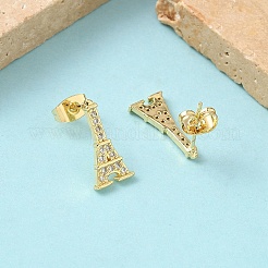 Серьги-гвоздики из циркония EJEW-Z144-27G