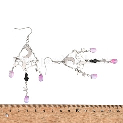 Pendientes colgantes de acero inoxidable y vidrio para Halloween&nbsp;EJEW-TA00833