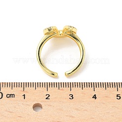 Открытые манжеты из латуни с микропаве кубический цирконий&nbsp;RJEW-V009-11G