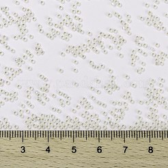 MIYUKIラウンドロカイユビーズ  日本製シードビーズ  （rr1901)セミフロストシルバーラインクリスタル  15/0  1.5mm  穴：0.7mm  約27777個/50g&nbsp;SEED-X0056-RR1901