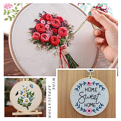 プラスチック模造竹クロスステッチ刺繍フープ  裁縫用具アクセサリー  ラウンド  パパイヤホイップ  124mm  内径：108mm  3個/セット&nbsp;TOOL-TADJ0001-03C