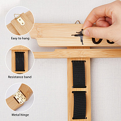 Présentoirs de rangement pour ceintures de taekwondo en bois avec cordon élastique&nbsp;ODIS-WH0038-328