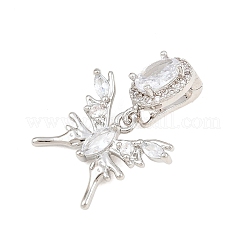 Латунные микропаве прозрачные подвески с фианитом&nbsp;KK-Z151-04P