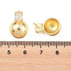 Ohrstecker aus Messing mit Pavé-Fassung und klarem Zirkonia&nbsp;EJEW-G471-36G