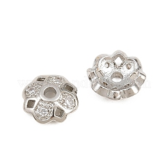Copriperle in ottone con micro zirconi cubici trasparenti&nbsp;KK-CBA6A75-56P