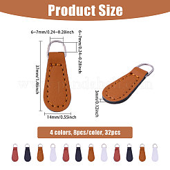 32 шт. 4 цвета pu кожаный пул для молнии FIND-CA0010-39