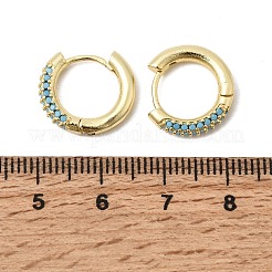 Pendientes de aro de circonio cúbico de micro pave de latón&nbsp;EJEW-K324-06G