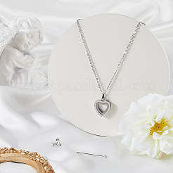 1 pezzo di collana con ciondolo a forma di cuore in acciaio inossidabile per urna portacenere&nbsp;NJEW-CN0001-17P