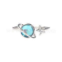 Кольца-манжеты из стерлингового серебра с кубическим цирконием и вращающимся стеклом FS-WG9C688-01