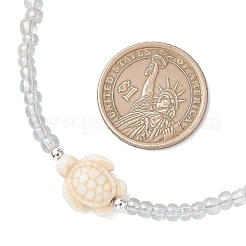 6 шт. 6 варианта ожерелья из искусственной бирюзы в виде морской черепахи с бусинами из стекла для женщин&nbsp;NJEW-JN05931