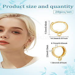 20 шт. латунная фурнитура для сережек-колец&nbsp;KK-LP0001-58