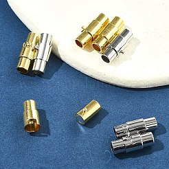 8 комплект 2-х цветных латунных трубчатых магнитных застежек KK-FS0001-61