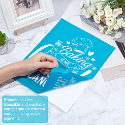 1 лист самоклеящийся трафарет для шелкографии с рисунком на тему выпечки DIY-GF0004-04