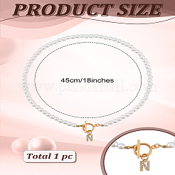 1 collier pendentif lettre en laiton transparent avec zircone cubique&nbsp;NJEW-LP0001-32N