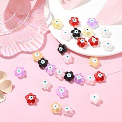 30шт 6 цвета прозрачные стеклянные бусины&nbsp;GLAA-CJ0002-62