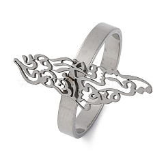 201 открытое кольцо-манжета из нержавеющей стали для женщин&nbsp;RJEW-F172-01P