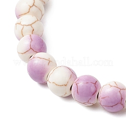 Браслеты из синтетических бирюзовых бусин с эффектом запекания в виде морской звезды для женщин BJEW-JB11767