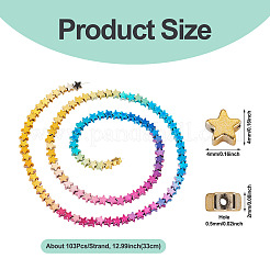 2 starnds градиент цвета гальванизированные синтетические немагнитные гематитовые бусины нити&nbsp;G-TA0002-86A