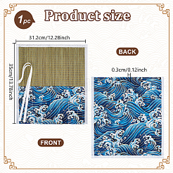 竹製ペンホルダーロール  ポリエステルホルダー付き  長方形  藤紫色  350x312x3mm&nbsp;AJEW-WH0270-651