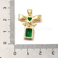 Porte micro ouvrent pendentifs zircone cubique en laiton de placage&nbsp;KK-P241-19G-03