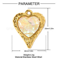 Подвески в виде ракушек из нержавеющей стали 304&nbsp;STAS-OY008-92G