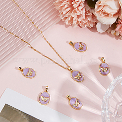 6шт латунные подвески с микропаве и кубическим цирконием&nbsp;KK-BBC0021-44