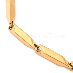 女性用ステンレススチール長方形リンクブレスレット201個  ゴールドカラー  8-1/4インチ（20.8cm）&nbsp;BJEW-G711-10G