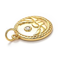 Латунные микропаве прозрачные подвески с фианитом KK-B028-06G