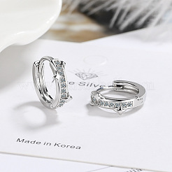 Латунные серьги-кольца из прозрачного кубического циркония&nbsp;FS-WG5E6AE-01