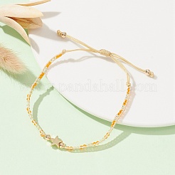 Наборы регулируемых плетеных браслетов со звездами и крестами в форме сердца&nbsp;BJEW-MZ00043