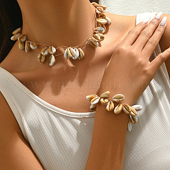 Комплекты браслетов и серег из ракушек в богемном стиле для женщин ZW8417