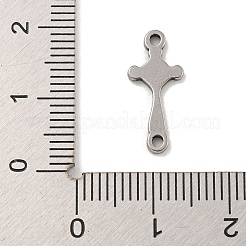 201ステンレススチールコネクタチャーム  宗教クロスリンク  ステンレス鋼色  17.5x7.5x1mm  穴：1.4mm&nbsp;STAS-S146-07P